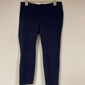 J. Crew The City Fit (Stretch) Pants Women Size 6, Navy Blue, side zipper